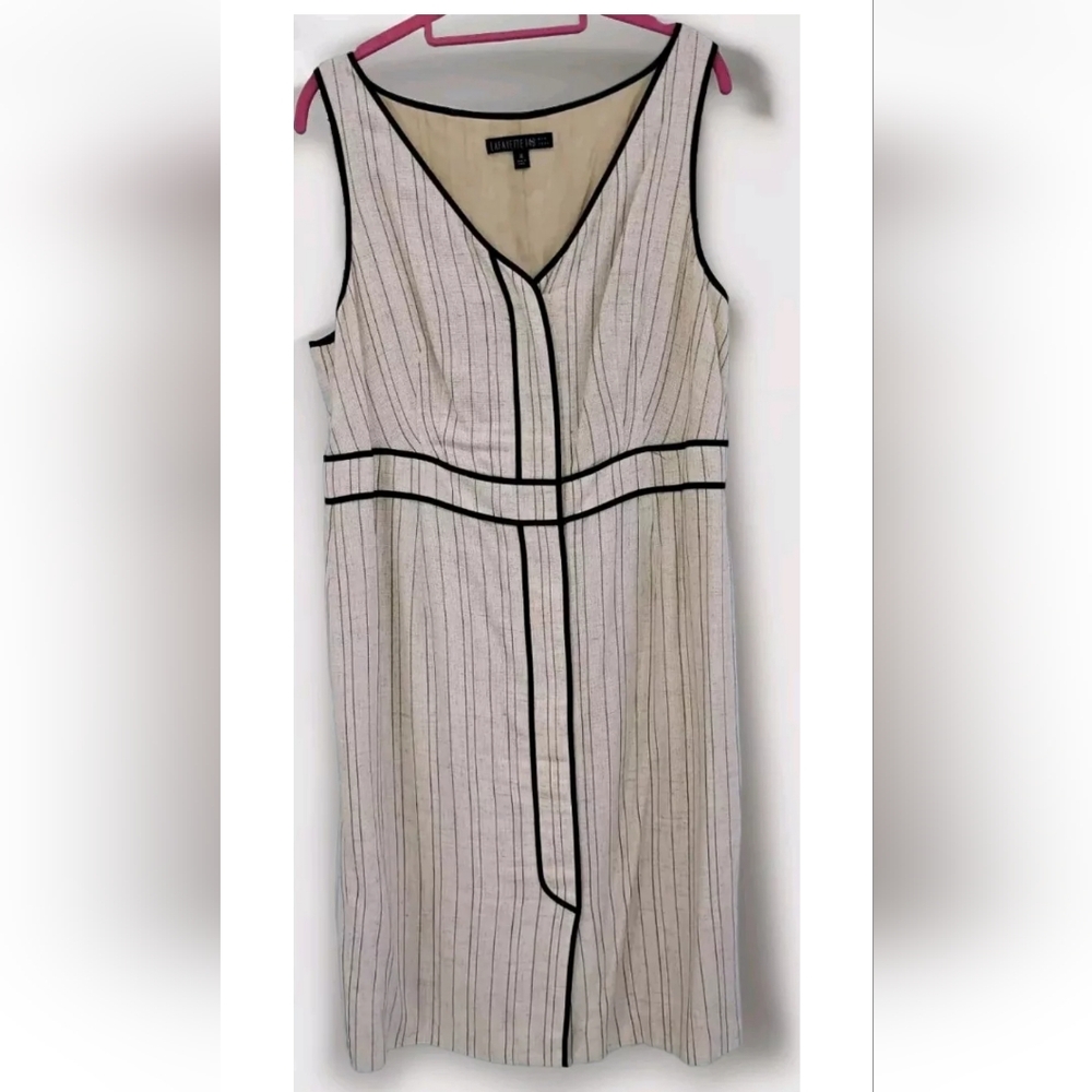 Lafayette 148 New York Cream Pleated Sheath Dress